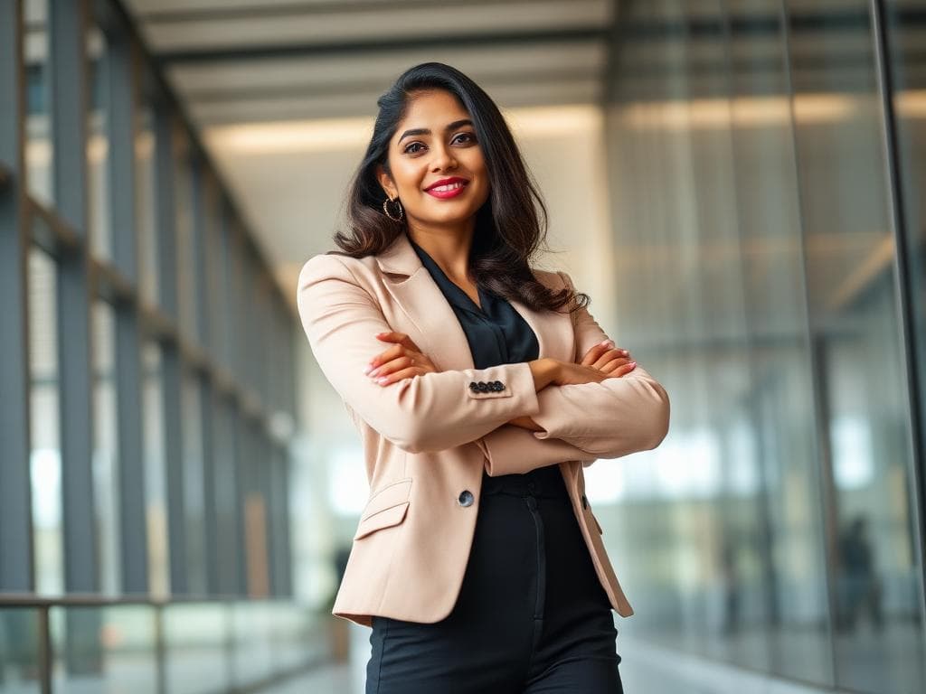Confident woman after personal shopping session with stylist