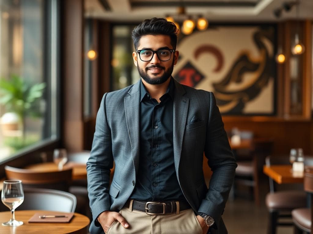 Professional delivering confident presentation after public speaking training